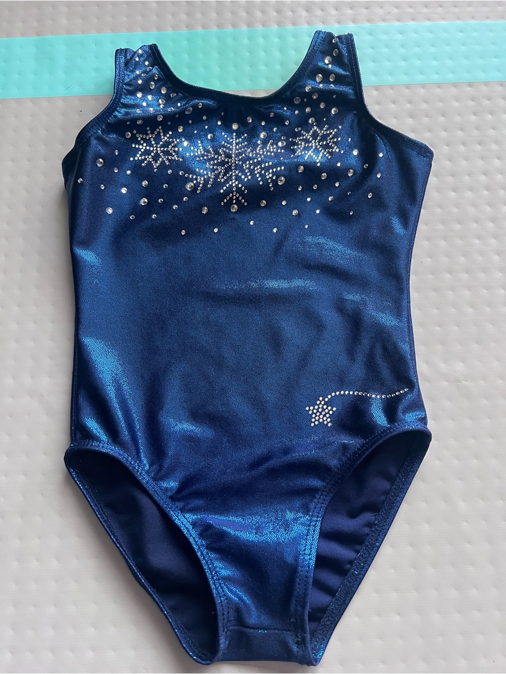 Shiny Royal Blue Rhinestone Girls' Gymnastics Leotard